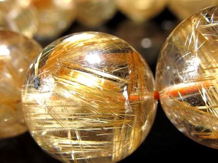 高品質　透明度高　極太金針タイチンルチル　ルチルクォーツ　ゴールドルチル　天然石 至高のタイチン】◇圧巻の大珠◇ロイヤルクラス◇超透明クリアクォーツ