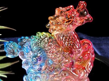 天然石　レインボー　 登り龍 置物1254ｇ 天然石 レインボー 登り龍 置物1254g 天然石 レインボー 登り龍 置物