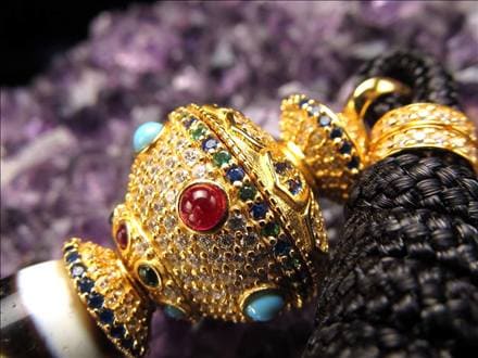 ◇天珠×密教法具◇豪華な装飾！金剛杭デザイン◇チベット密教法具