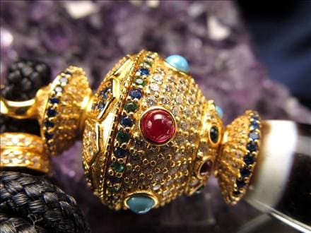 ◇天珠×密教法具◇豪華な装飾！金剛杭デザイン◇チベット密教法