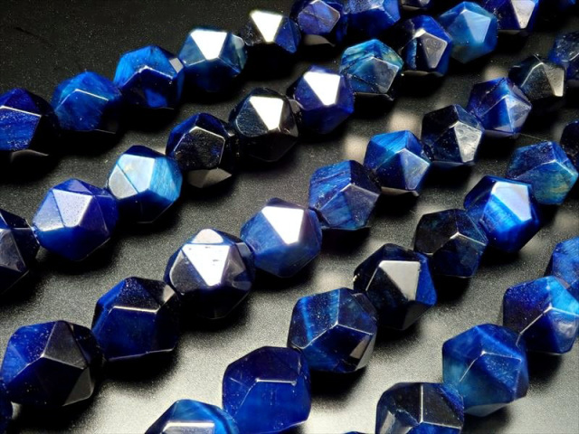 ☆一連☆ディープブルーカラー☆ディープブルータイガーアイ【虎目石