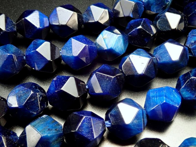 ☆一連☆ディープブルーカラー☆ディープブルータイガーアイ【虎目石