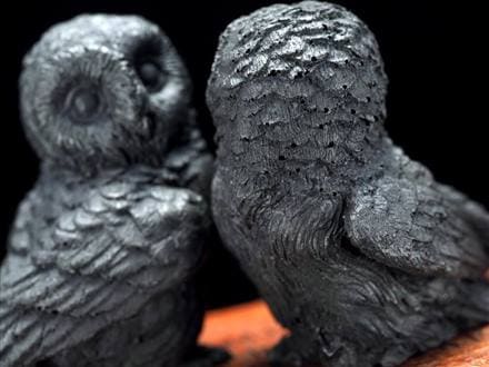 ★特選一品★希少レア☆幸運を呼び込む【シュンガイト縁起物フクロウ置物】❤️ ◇幸運を呼び込む鳥！◇縁起物ふくろう（不苦労）モチーフ◇20億年前に