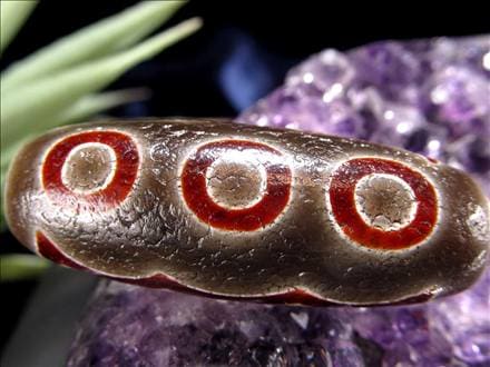 希少！黒鳶赤紋四眼天珠馬蹄痕付 ◇流通量が少ない激レア品！◇最高級！馬蹄痕天珠◇黒鳶赤紋（くろとび