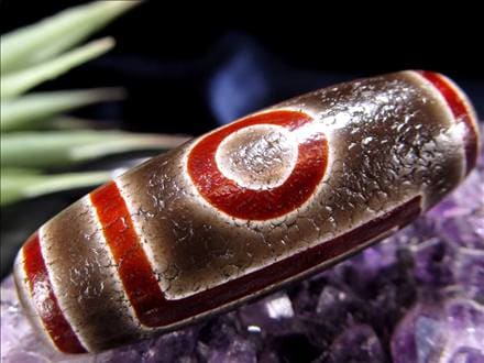 希少！黒鳶赤紋四眼天珠馬蹄痕付 ◇流通量が少ない激レア品！◇最高級！馬蹄痕天珠◇黒鳶赤紋（くろとび