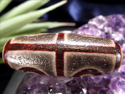 希少！黒鳶赤紋四眼天珠馬蹄痕付 ◇流通量が少ない激レア品！◇最高級！馬蹄痕天珠◇黒鳶赤紋（くろとび