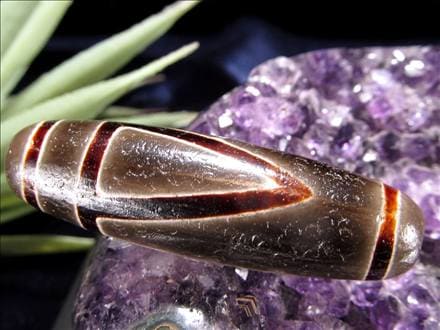 ◇流通量が少ない激レア品！◇最高級！馬蹄痕天珠◇黒鳶赤紋（くろとび