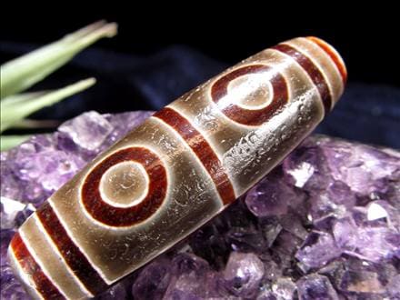 希少！黒鳶赤紋四眼天珠馬蹄痕付 ◇流通量が少ない激レア品！◇最高級！馬蹄痕天珠◇黒鳶赤紋（くろとび