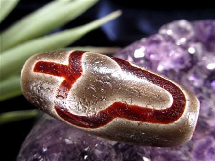 ◇流通量が少ない激レア品！◇最高級！馬蹄痕天珠◇黒鳶赤紋（くろとび