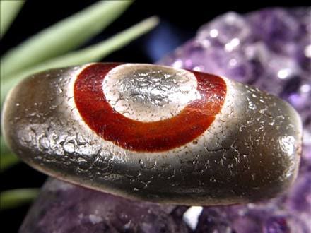 ◇流通量が少ない激レア品！◇最高級！馬蹄痕天珠◇黒鳶赤紋（くろとび