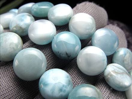 ☆ぷっくりコイン型☆超人気！☆ブルー＆ホワイト☆カリブ海の宝石☆三