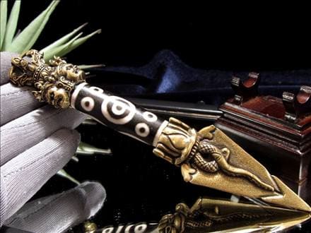 21眼天珠密教法器 プルパ　開運魔除け 魔障除き　結界を張る［金剛杭］❣️ ◇天珠×密教法具◇開運＆魔除けの良好な組み合わせ◇魔障を取り除き