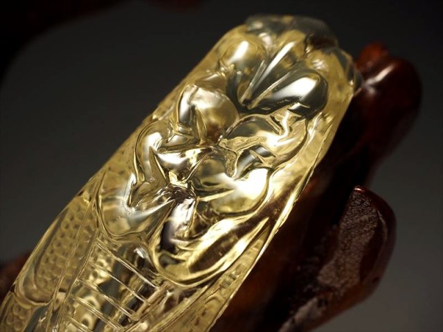 ☆入手困難！日本初出品！☆激レア彫刻置物☆超透明シトリン【黄水晶