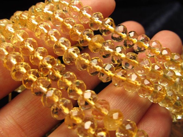 ☆一連☆AAA☆シトリン【黄水晶】☆繊細ボタンカット☆ロンデル