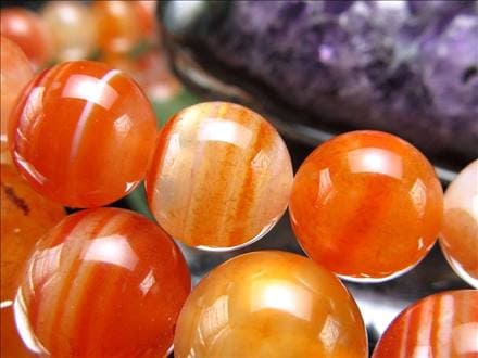 ☆一連☆サードオニキス【紅縞瑪瑙】☆【ブラジル産】