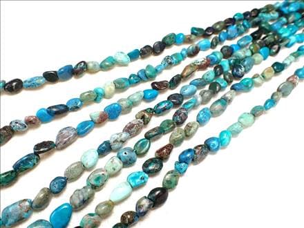 ☆一連☆高品質！☆お買い得タンブル連☆クリソコラ【珪孔雀石