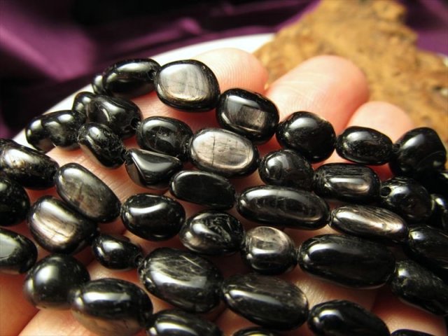 ☆一連☆高品質！☆お買い得タンブル連☆ハイパーシーン【紫蘇輝石