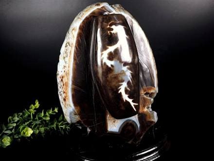 ☆天然瑪瑙原石切り出し贅沢使用！☆巨大天珠置物☆1点物☆インテリア