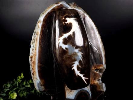 ☆天然瑪瑙原石切り出し贅沢使用！☆巨大天珠置物☆1点物☆インテリア