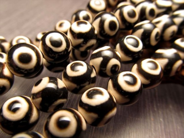 5 老礦天珠　三眼天珠　天珠　天然石　鉱物　風水　開運　ブレスレット　御守り 12 老礦三色天珠七眼天珠天然石鉱物風水開運御守りチベット