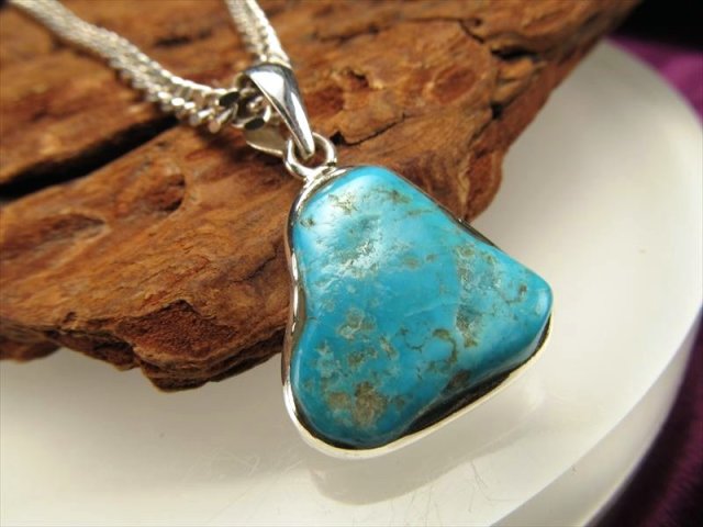 silver925 ♡ターコイズ付き♡ペンダント トップ インレイ silver925