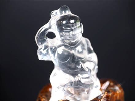 七福神 ＊ 天然石 Amazon.co.jp: ハッピーボム 水晶 彫刻 恵比寿 置物 1個