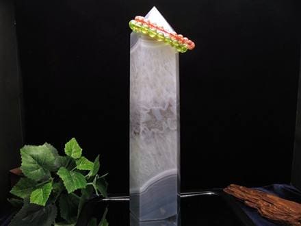 ☆限定入荷！BIGサイズ☆幻想的レイヤーアゲート縞模様☆瑪瑙×水晶の