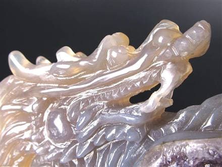 ◇財運招福の龍護る瓢箪の霊石◇希少！瑪瑙×アメジスト共生結晶◇圧巻