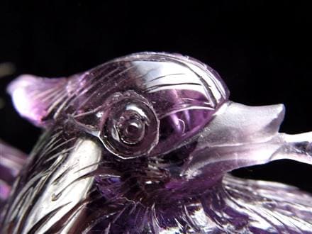☆透明感際立つ紫の煌めき☆連理の愛を表す夫婦鳥彫刻☆縁結びと家庭