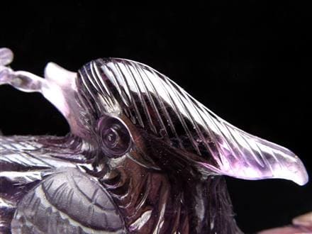 ☆透明感際立つ紫の煌めき☆連理の愛を表す夫婦鳥彫刻☆縁結びと家庭