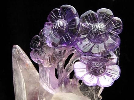 ☆神秘的ラベンダーグラデーション☆繁栄と開花を象徴する花彫刻☆月の
