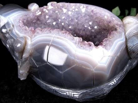 ◇龍穴に広がる紫水晶の輝き◇重厚な縞模様アゲート◇瑪瑙＆アメジスト