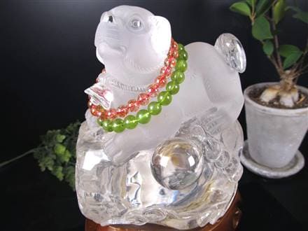 ◇犬好き必見！◇天然水晶原石使用◇透明感抜群！◇芸術的な一刀一石