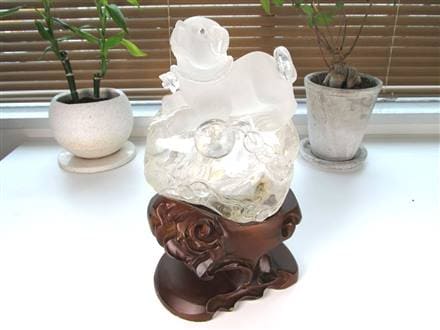 ◇犬好き必見！◇天然水晶原石使用◇透明感抜群！◇芸術的な一刀一石