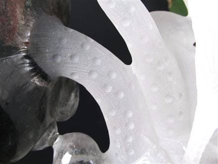 ◇天然水晶原石使用◇優雅な鶴と朝顔の共演◇清浄と長寿の象徴◇芸術的