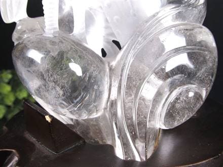 ◇天然水晶原石使用◇優雅な鶴と朝顔の共演◇清浄と長寿の象徴◇芸術的