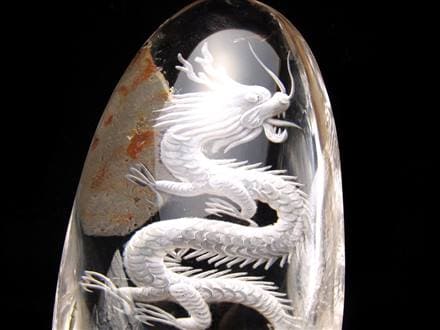 龍神彫刻 水晶 水晶龍彫り(五本爪) 215giw088806a - 横浜中華街天宝堂本店
