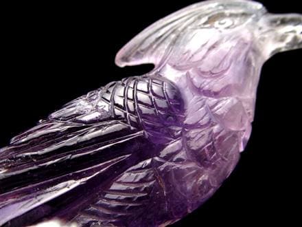 ◇職人技の逸品◇アメジスト×鳳凰彫刻◇気品と霊性を象徴する守護鳥