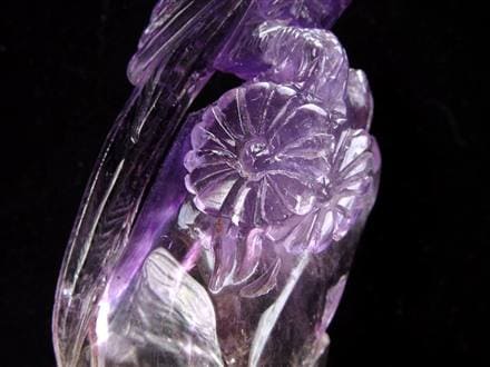 ◇職人技の逸品◇アメジスト×鳳凰彫刻◇気品と霊性を象徴する守護鳥