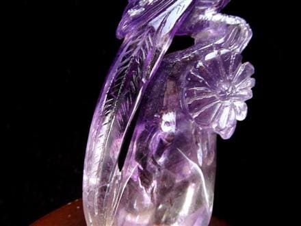 ◇職人技の逸品◇アメジスト×鳳凰彫刻◇気品と霊性を象徴する守護鳥