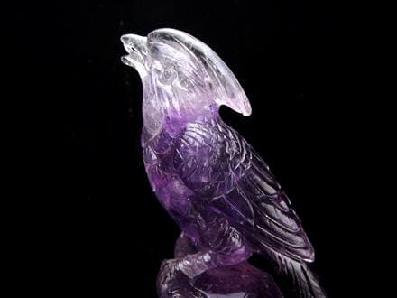 ◇職人技の逸品◇アメジスト×鳳凰彫刻◇気品と霊性を象徴する守護鳥
