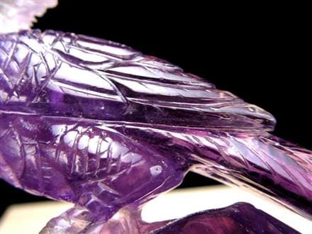 ◇職人技の逸品◇アメジスト×鳳凰彫刻◇気品と霊性を象徴する守護鳥