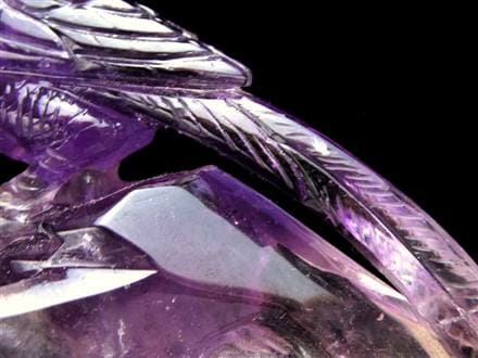 ◇職人技の逸品◇アメジスト×鳳凰彫刻◇気品と霊性を象徴する守護鳥