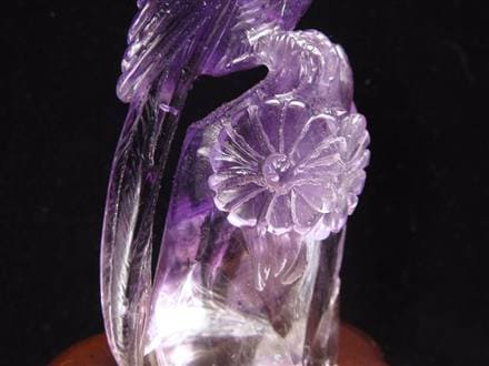 ◇職人技の逸品◇アメジスト×鳳凰彫刻◇気品と霊性を象徴する守護鳥