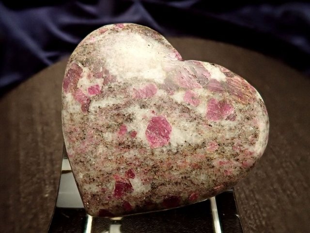 一点物 天然石 ハンドメイドブレス ルビー オールルビー ハート 【公式