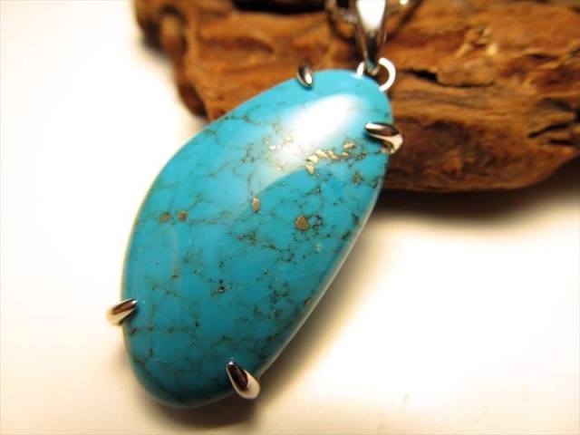 ☆大粒濃いブルー☆AAAA☆アリゾナ産ターコイズペンダントトップ☆不
