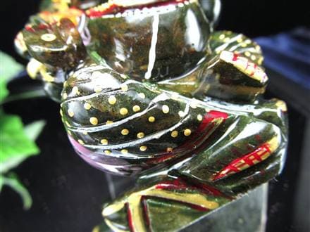 ☆人気！夢を叶える象☆豪華22金カラー彩色タイプ☆極上手彫り