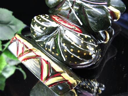 ★特選一点物★夢を叶える象【インディアンアベンチュリン極上手彫りガネーシャ】❤️ ☆人気！夢を叶える象☆豪華22金カラー彩色タイプ☆極上手彫り