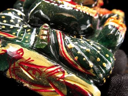 ☆人気！夢を叶える象☆豪華22金カラー彩色タイプ☆極上手彫り