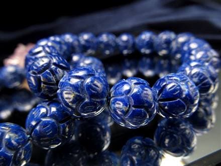 ☆極楽浄土に咲く花☆ロータスモチーフ☆品質抜群！高貴で美しい瑠璃色